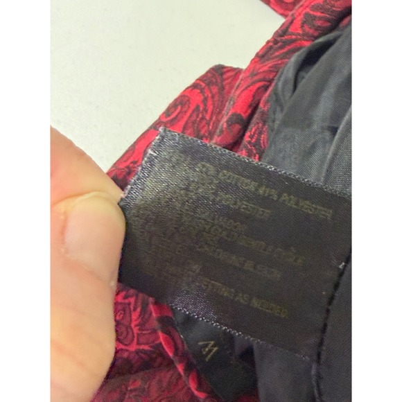 Worthington Woman Red Black Damask Brocade Pencil Skirt Plus Size 18W Back Zip - Picture 6 of 6